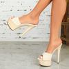 Women's Shoes Spring Clear Heels Sexy Sandals Slipper Girls Shoe for Party Club 14cm Heel 4cm Platform LFD-B3549