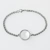 Stainless Steel Double Curved Locket Bracelet Chain Glass Memory Charms Floating Locket Bangle Fillable DIY Jewelry Making