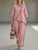 1116 New European and American women's clothing casual vacation style casual split wide-leg pants two-piece set