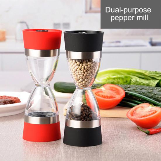 2 In Pepper Mill 1 Dual Salt Grinder Sesame Spice Shaker Kitchen