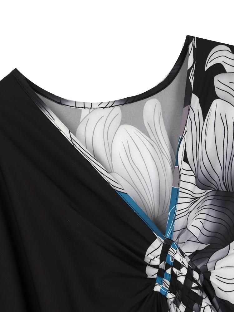 EDOLYNSA Универсальный синий женский халат-кафтан, легкая куртка, кафтан, халат, длинное платье для отпуска, хит продаж, наряд для отдыха Q1289