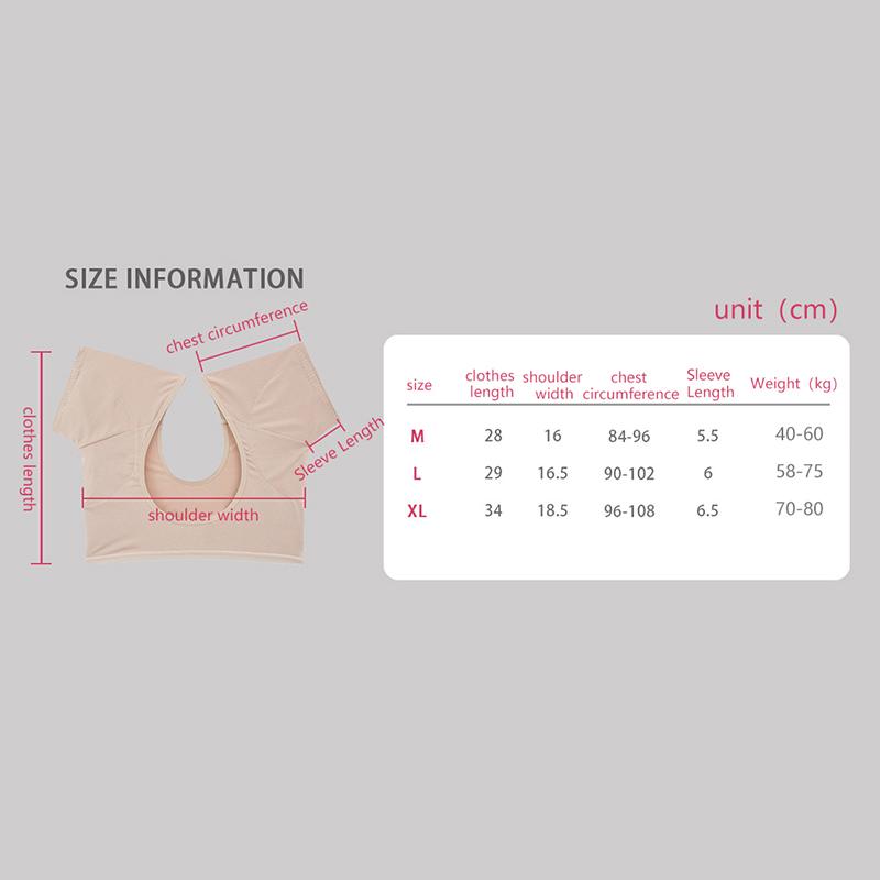 Underarm Sweat Pads T-Shirt Women Armpit Shape Reusable Sweat Pads Washable