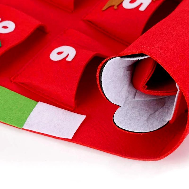 1PC 24 Days For Children Christmas Gift DIY 2024 Christmas Santa Calendar Felt Wall Hanging