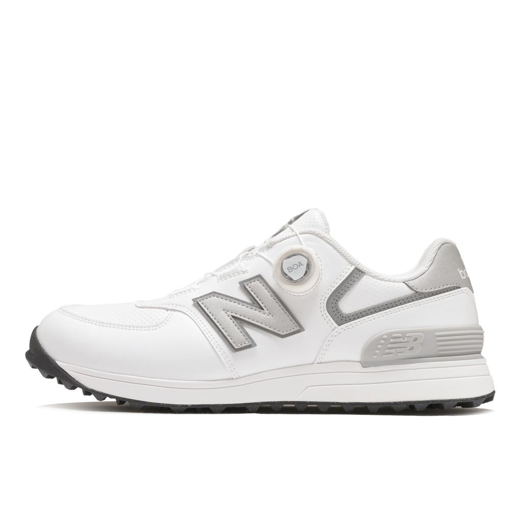 New Balance 574 V4 BOA Spikeless Golf Shoes for Men and BC4 Size 2E Women, (White/Grey), 26.5 Cm,