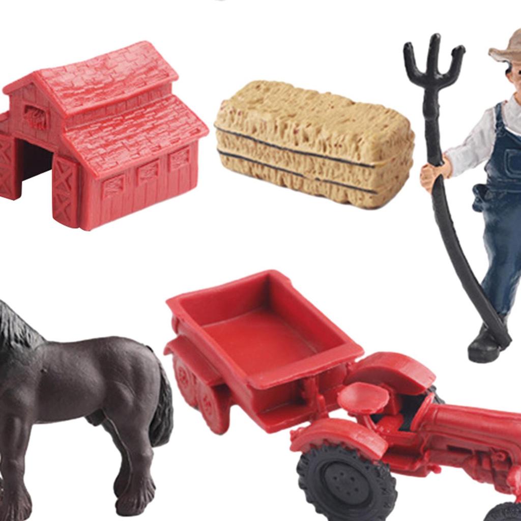 Фигурки сельскохозяйственных животных с игрушечным тракторным прицепом, игровой набор «Соберите домашний сарай», подарки для 3 человек