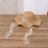 Breathable Vacation Beach Cap with Turquoise Lightweight Big Brimmed Straw Hat Sunshade Topi with Lace Woven Sun Cap Carnival
