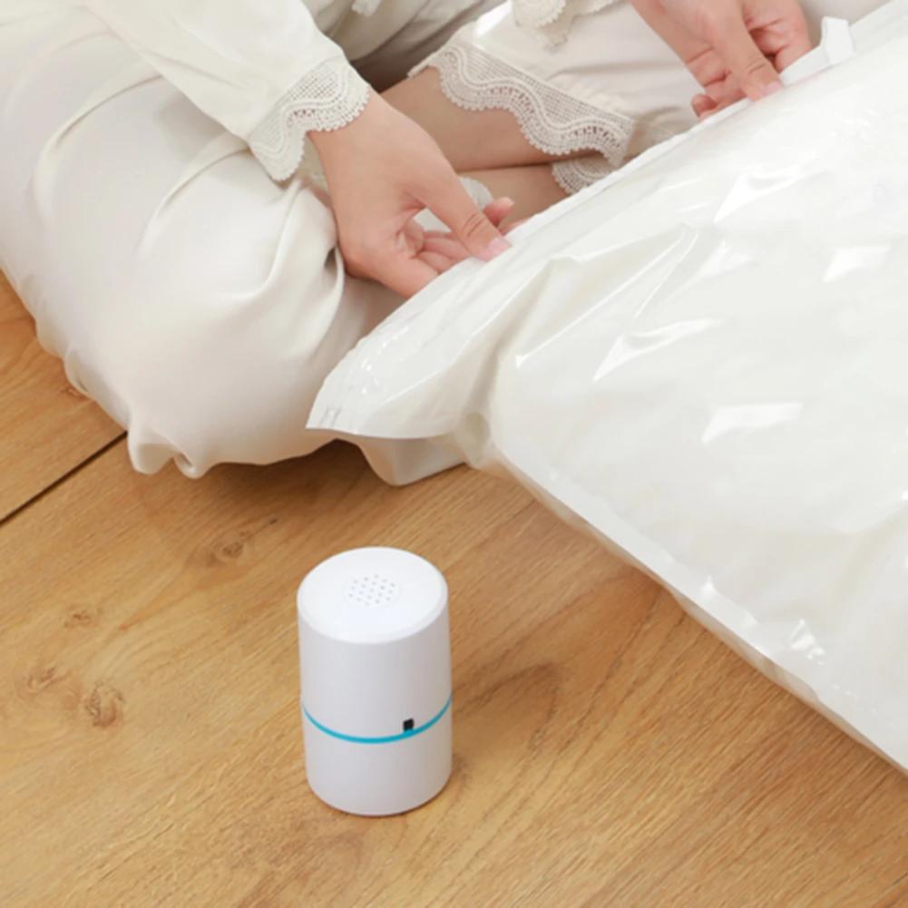 Электрический насос для сжатых пакетов, дорожный вакуумный насос, мощный мини-вакуумный упаковщик, экономит место для одежды, органайзер для еды