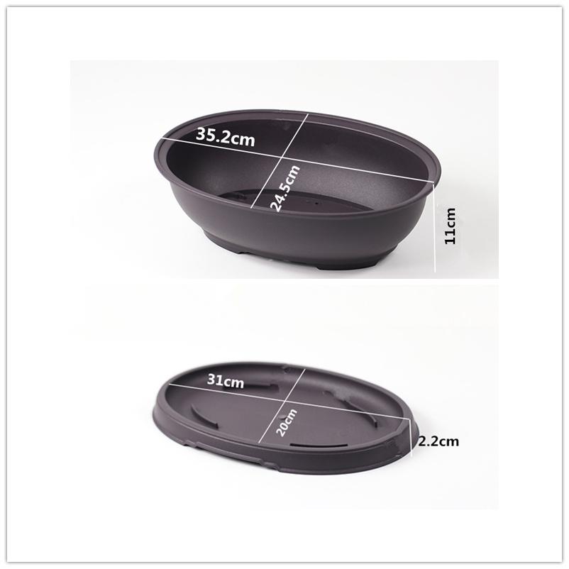 Flowerpots Plastic Plants Pots With Trays Garden Landscape Bonsai Pot Outdoor Rectangular Square Planter Flower Pot Home Decor