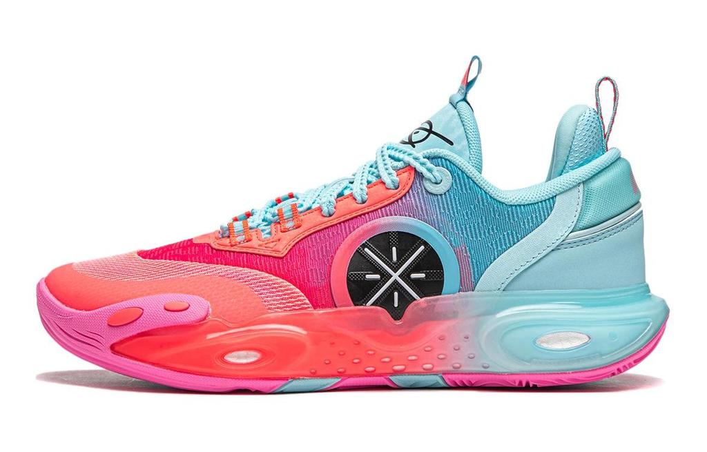 Li Ning ДЕТСКИЕ All City 12 Нескользящие, Износостойкие, Низкие Детские Баскетбольные Кроссовки Красный Синий YKBU020-3