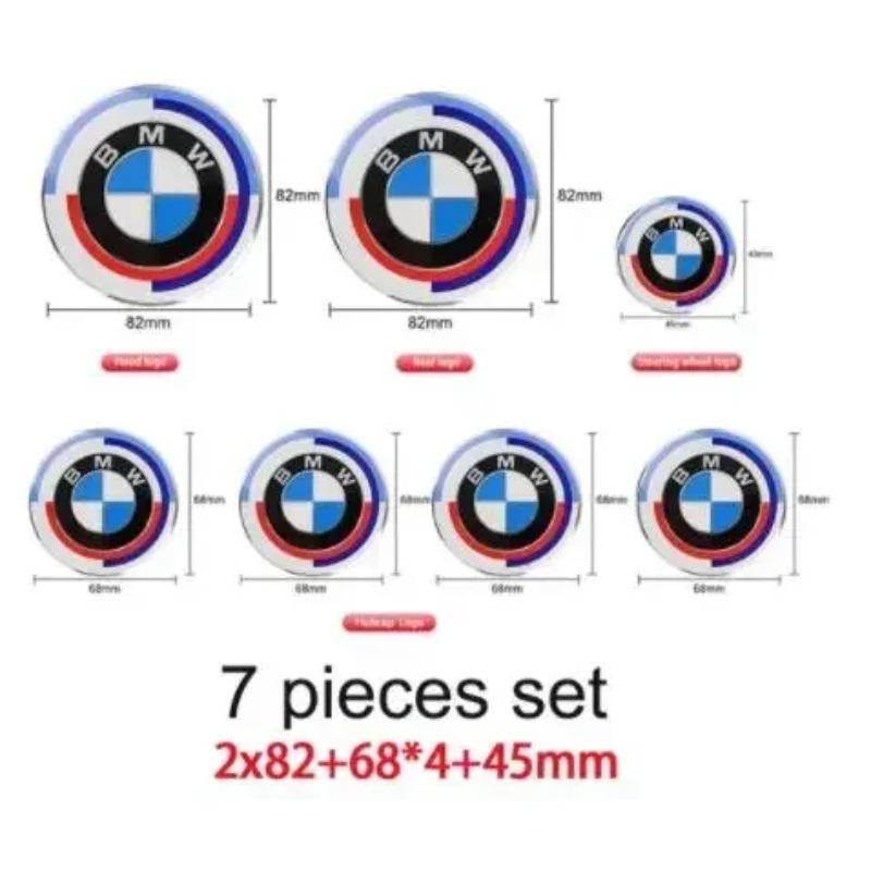 7 шт. Эмблема 50-го рабочего Значок Логотип Наклейка Автомобиль Передний капот Задняя крышка багажника Автоаксессуары Для BMW 82 мм 74 мм 68 мм 45 мм 56 мм