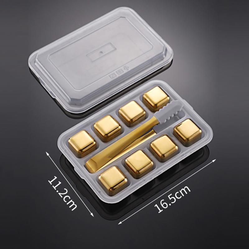 304 Stainless Steel Ice Cubes, Reusable Whiskey Stones, Dice Poker Pattern, Quick-Frozen Metal Ice Pellets, Beer Cooler Bar Tool