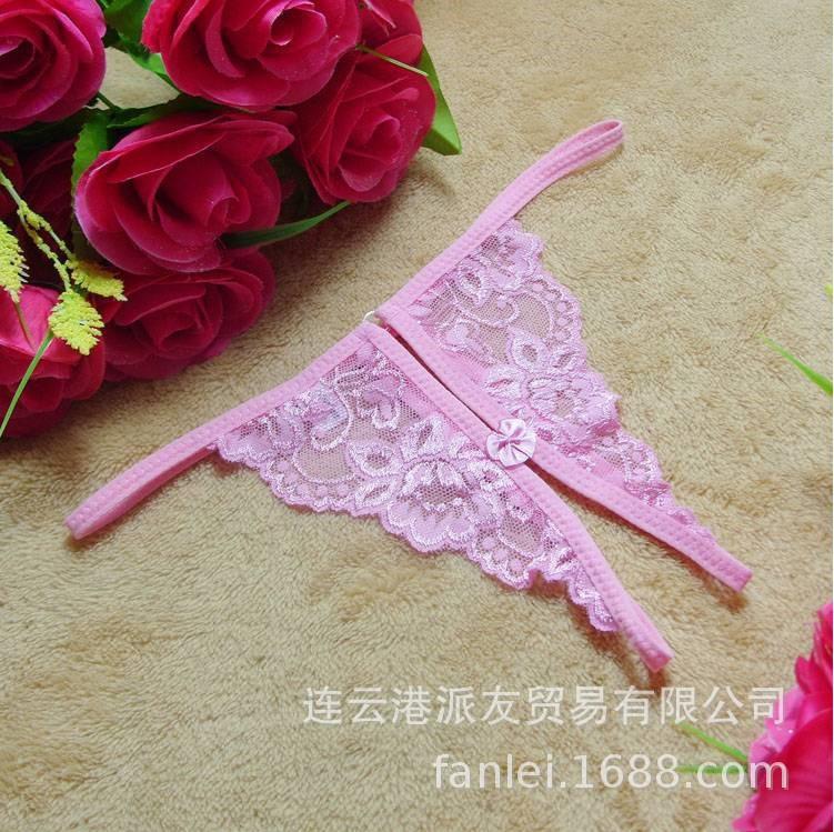 Sex underwear open file free of temptation pure desire black lace women's underwear butterfly section open T thong