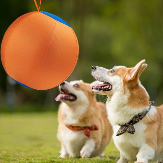 Herding Ball for Dogs Calming Ball with Cover Handle Inflatable Training Ball for Large Breeds Small Medium Dogs Active Play Exercise