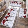 1Pcs Anti Fatigue Kitchen Rug  Christmas Snowman Waterproof Non-Slip Thick Cushioned Kitchen Mat Heavy Duty Comfort Standing Mat for Kitchen