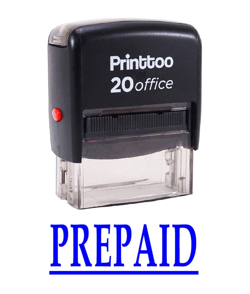 Printtoo Custom Stamp PREPAID Self Inking Rubber Stamp Office