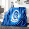 Blue And White Queens Park Flannel Blanket, Soft Polyester, Modern Design, All-Season for Camping, Travel, Gifts for holidays or birthdays