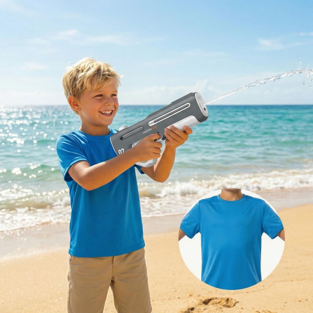 Electric Continuous Fire Water Toys, Automatic Water Suction, Powerful Water Spray, High Pressure Water Toy.