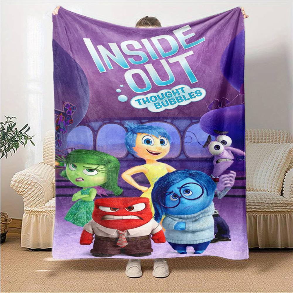 Inside Out Emotions Adventure Flannel Blanket Super Soft Warm Cozy Blanket For Sofa Bed Office Travel Allseason Home Decor Gift