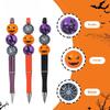 Fun DIY Halloween Bead Pen: Creative Rotating Ballpoint with Pumpkin & Spider Solid Wood Beads.