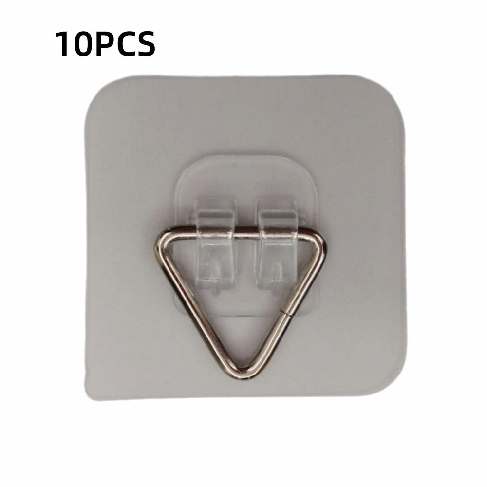 10PCS No-Drill Installation Triangular Wall Hook Traceless Plate Display Hanger Home Kitchen