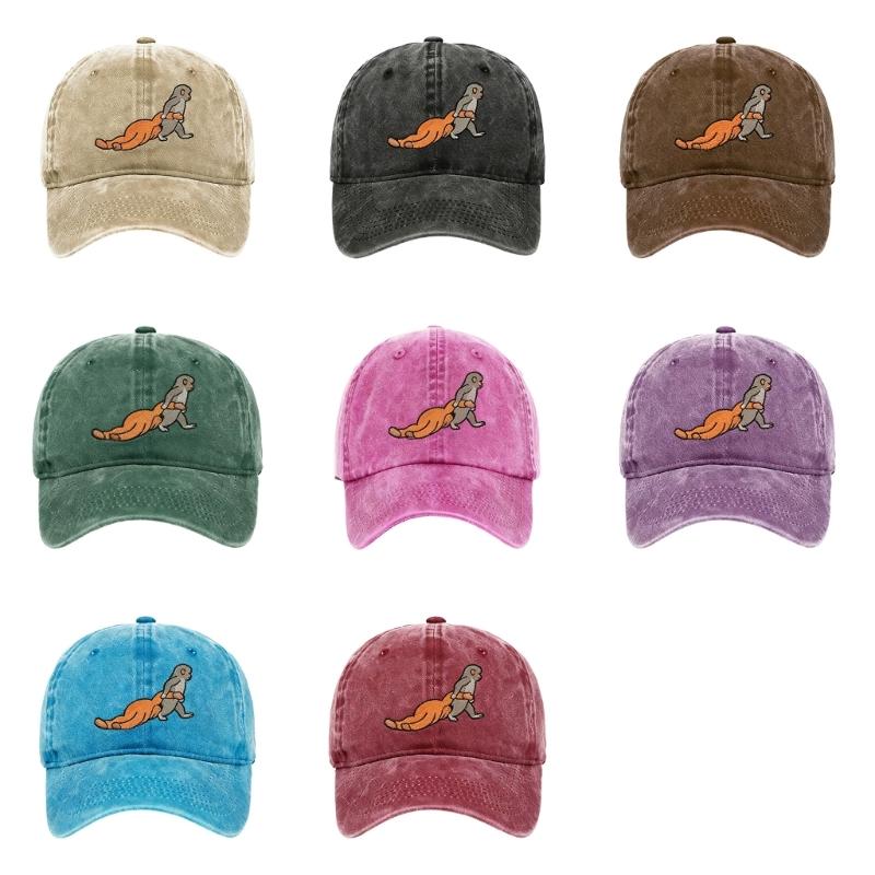 Stylish Cotton Baseball Hat Feature Lovely Monkey Embroidery Perfect Sports Hat For Men Women And Kids