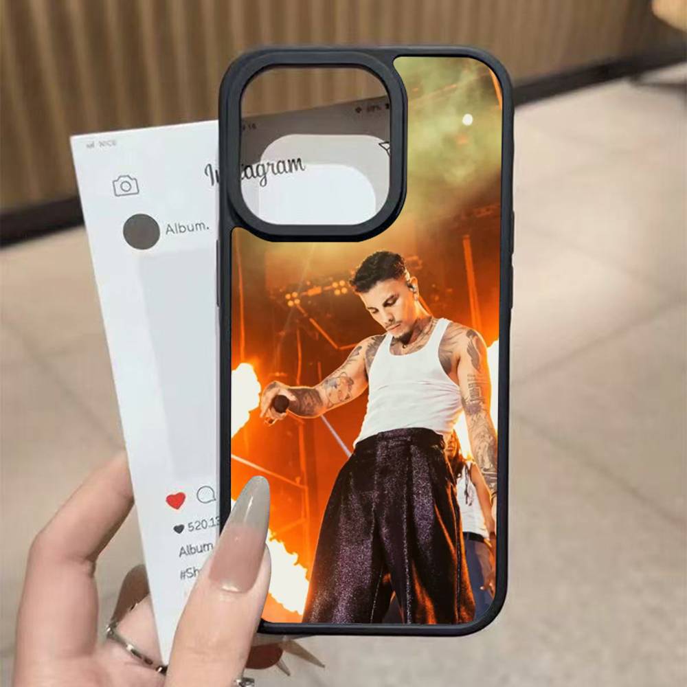 Чехол для телефона Singer R-Rauw Alejandro Черный Силикон Жесткий Пластик Для Iphone 17 Air 16 15 14 13 12 11 Pro Max PC TPU