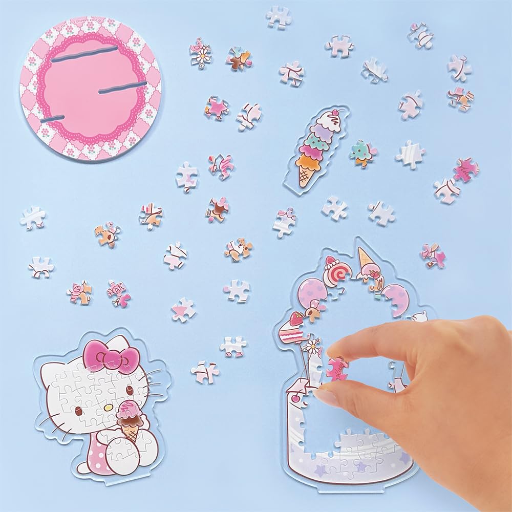 Beverly Puzzle x Acrylic Acrylic Stand Pop Hello Kitty Puzzle to Assemble and Glue 58 Pieces [Jigsaw Stand] [New Display] [No Required] SP-011