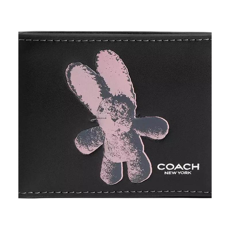 Coach Кошелек-портмоне FLOPPY 10 складной кошелек из коровьей кожи мужской черный черный