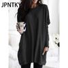 JPNTKY Women's Fashion Casual Autumn Winter Solid Color Print Long Sleeve O-Neck Blouses & Shirts