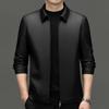 New Autumn and Winter Middle-aged Lapel Leather Jacket Men's Slim Sheepskin Dad Casual Leather Jacket