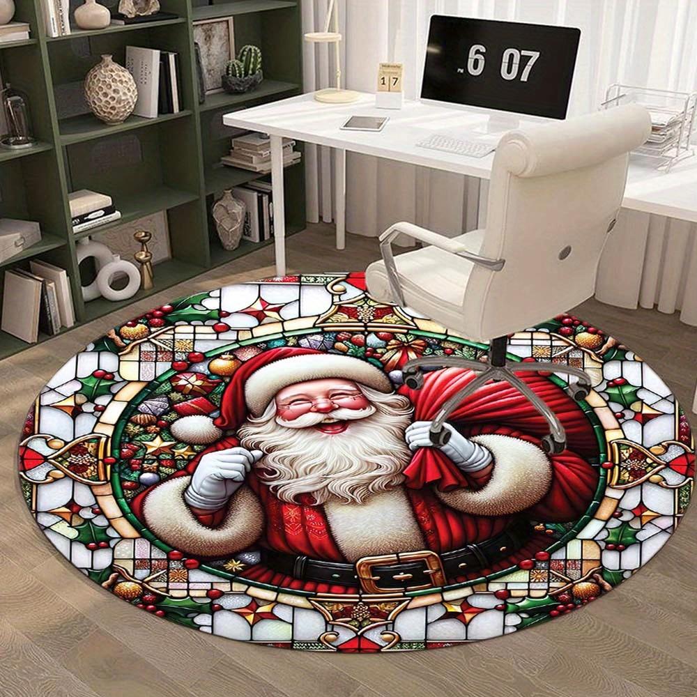 1 Piece Christmas Decoration Round Rug Suitable For Office Bedroom And Kitchen Home Decoration Christmas Decoration Gifts For Friends And Family