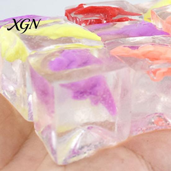 Ice Cube Squeeze Toy 15Pcs Dinosaur Anxiety Relieving Clear Sensory Elastic Stress Ball Soft Stretchy Transparent Focus Aid Relaxation Tools