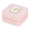1PC Personalized Portable Jewelry Box for Women Girls Jewelry Case Small Jewelry Storage Pink Initial Letter