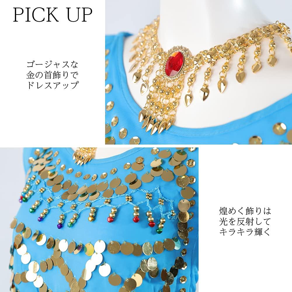 Brightlara Jasmine Arabian Belly Dance Costume for Halloween Cosplay, Plus Size (jsm-RE-M)