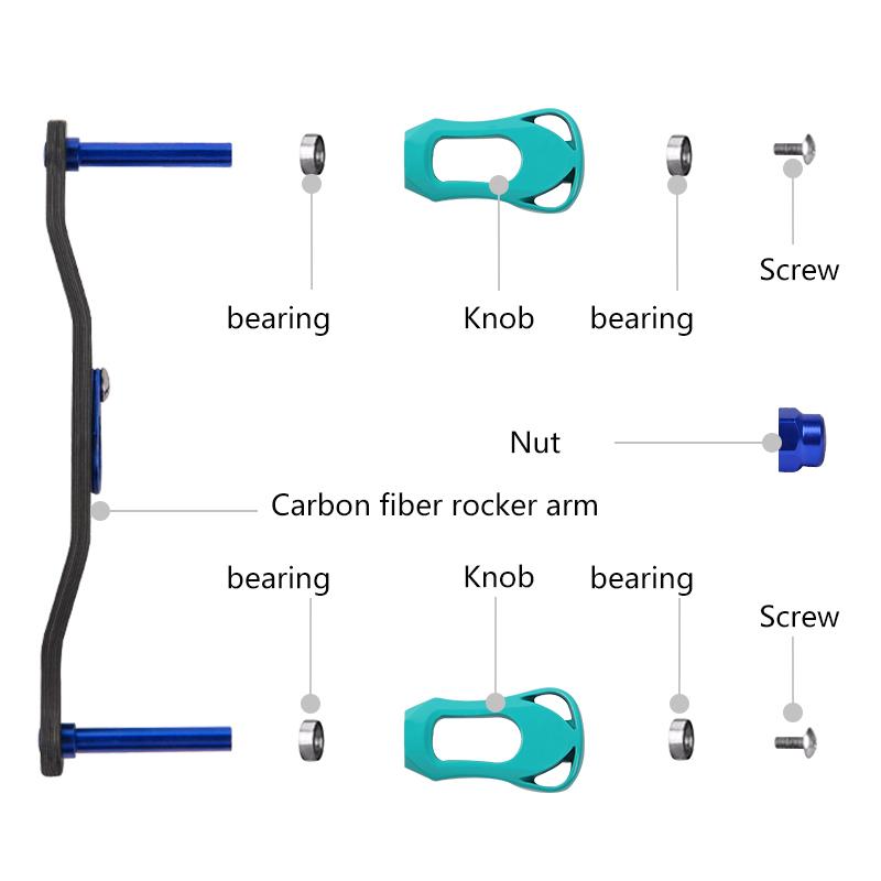 LETOYO Fishing Wheel Handle Replacement Double Rocker Arm Grip Handle Baitcast Reel Crank Arm Modified Accessories for Spinning