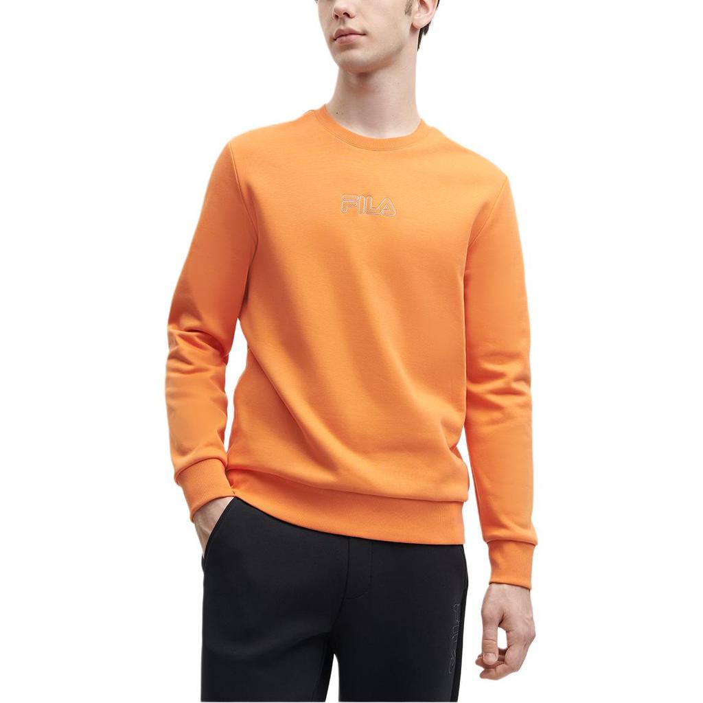 Fila Официальный 2023 Зимний Новый Вязаный Пуловер Мода Простая Базовая Повседневная Толстовка Мужская толстовка Jam-Orange F11M348208F-OR