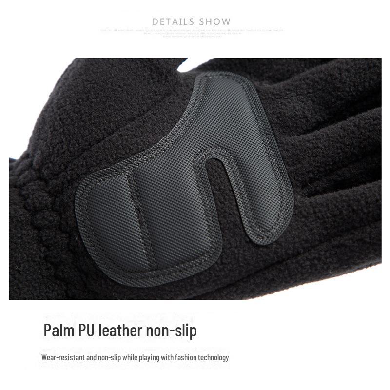 Мужские зимние флисовые перчатки — теплые, ветрозащитные, сенсорные, нескользящие, для езды на велосипеде на открытом воздухе, бега, альпинизма и вождения.