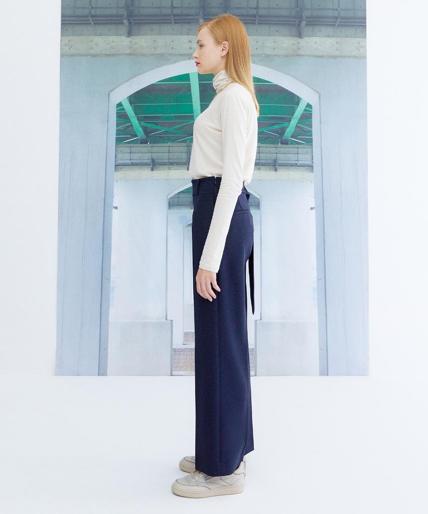THE STUDIO K Embroidered Necklace Turtleneck Top_Ivory