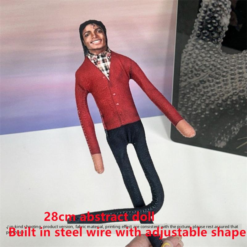 Michael Jackson Cosplay Prop Doll Plush Figure Abstract Joint Mobility Dolls Soft Stuffed Room Decoration Props Collection Gift