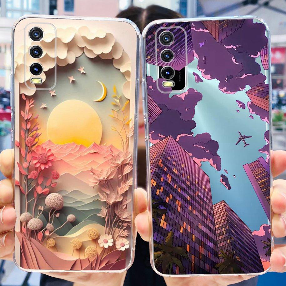Для Vivo Y11s Y12s Чехол V2028 V2026 V2033 Популярный Цветок Прозрачная Силиконовая Задняя Крышка Для Vivo Y20 Y20i Y20s V2029 V2027 V2032 Funda