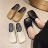 Dongdaemun Niche Baotou Half Slippers Women's Outer Wear 2024 Summer New One-pedal Lazy Square Head Muller Shoes