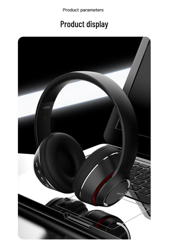 Bluetooth Headband Headset: Wireless Stereo, Noise-Canceling, Card Slot, Universal for Phones & Computers