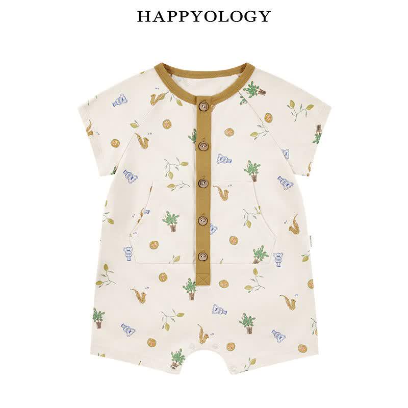 Happyology Летний хлопковый боди с коротким рукавом для младенцев