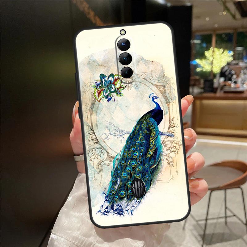Bird Peacock Feather Case For ZTE Nubia Red Magic 11 10 9 8 9S 8S 10S Pro Plus 6 7 6S 7S For RedMagic 10 Air Cover