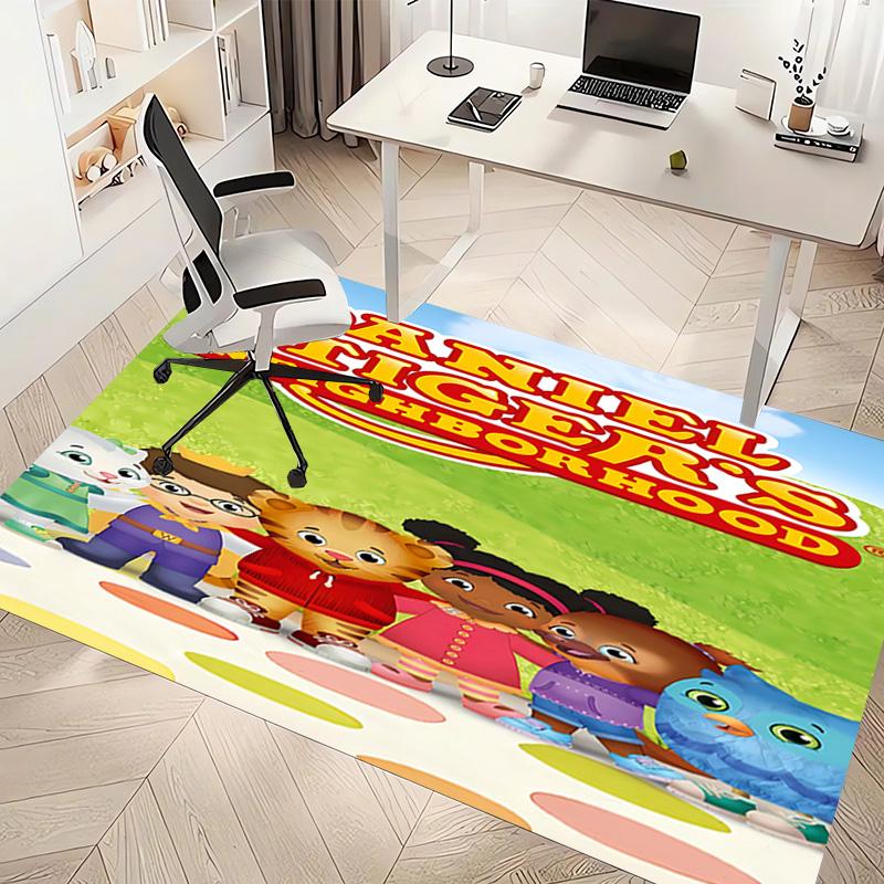 1pc Daniel Tiger's Neighborhood Print Area Rug - Soft, Washable Non-Slip Indoor Mat, Living Room, Home Office Decorative Rug,Office Decorative