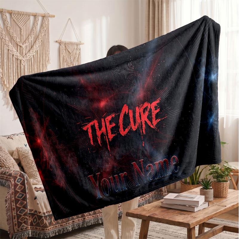 The Cure Flannel Blanket, Custom Name Text Personalized Soft Throw Blanket Home Decor Gift