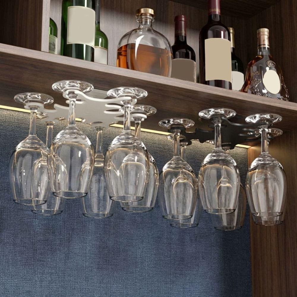 Wall Mounted Glasses Hanging Rack Plastic Inverted Goblets Rack Wine Glass Rack Dining Rooms