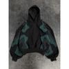 Унисекс Худи Укороченное Streetwear с Цветовым Блочным Пэчворк Дизайном