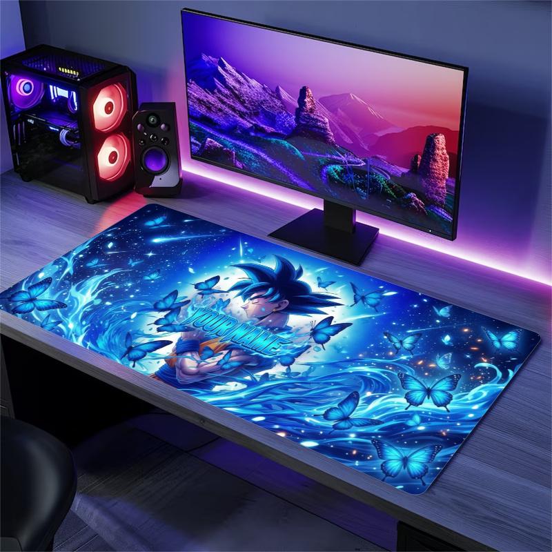 Super Saiyan Blue Custom Name Large Size Mouse Pad Gaming Table Cushion Nonslip Laptop Tablet Big XXL Mat Mini PC Playmat With Lock edge