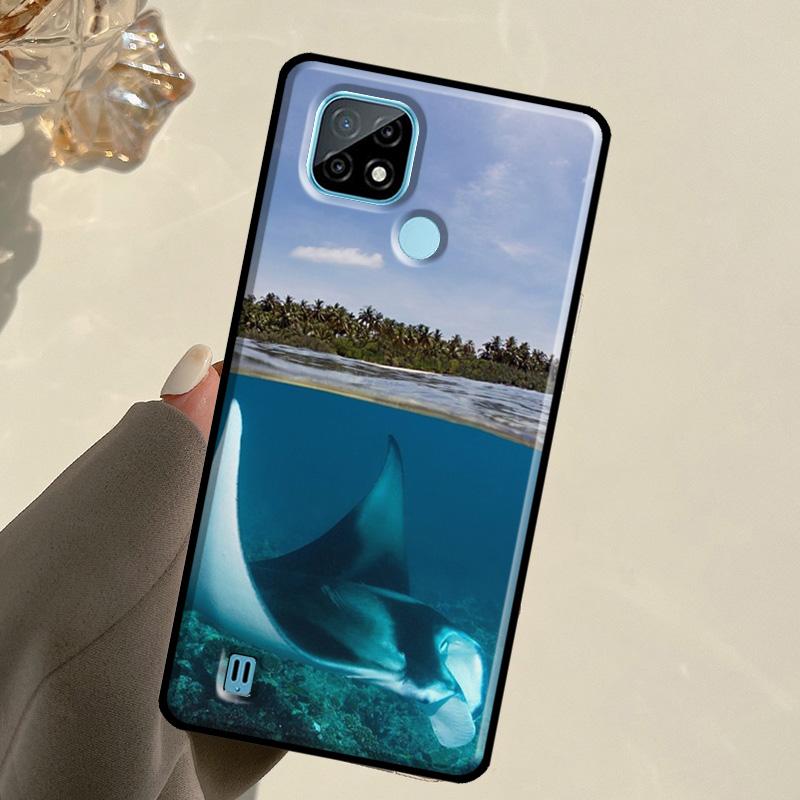 Чехол Animal Manta Ray для Realme 14 Pro Plus 10 11 12 13 GT 6 6T 5 GT7 Pro C61 C55 C53 C51 C21Y C25S C67 C75